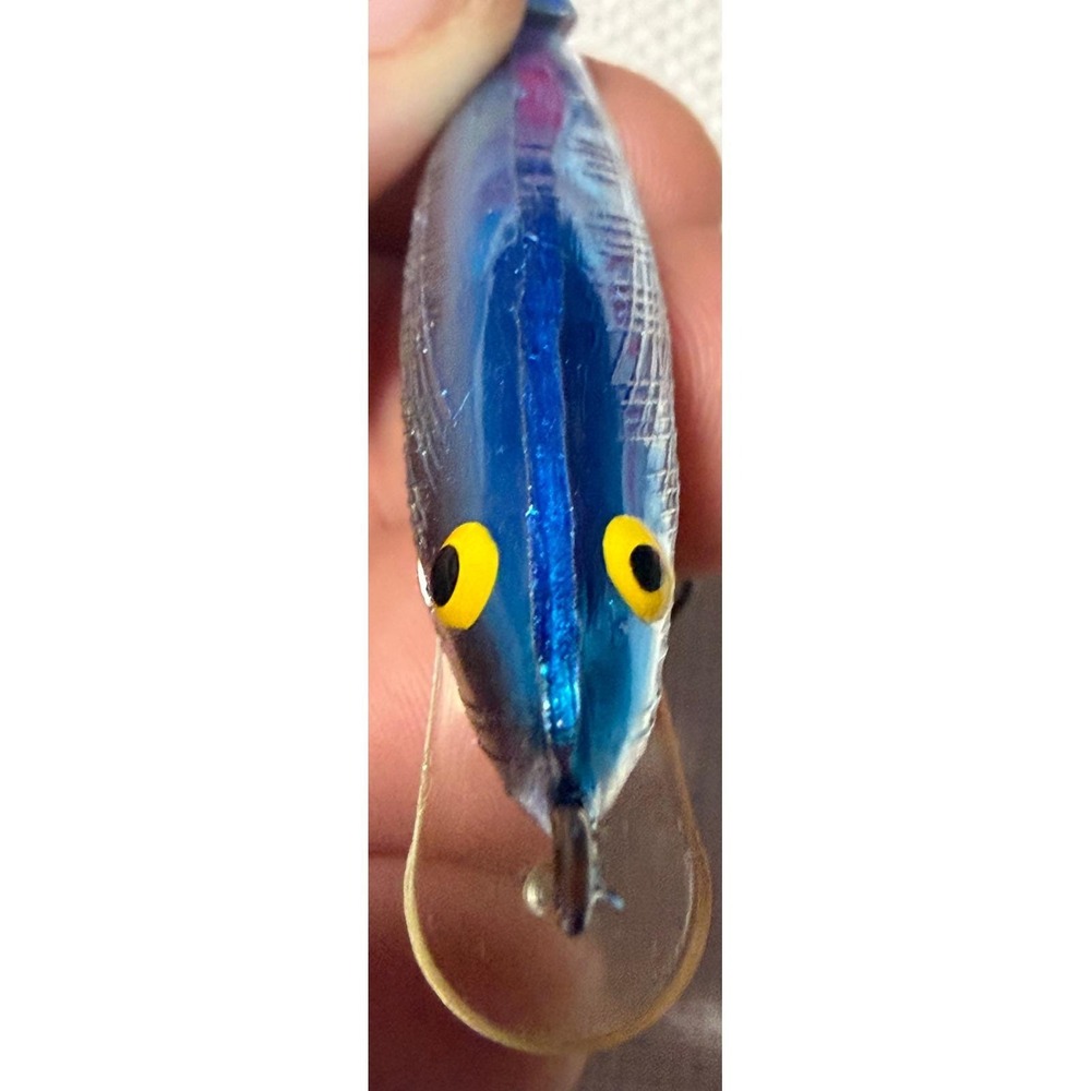 VTG Bill Norman Jointed Minnow Reb2 Fishing Lure Blue Silver Prism Finish Box - Picture 8 of 9